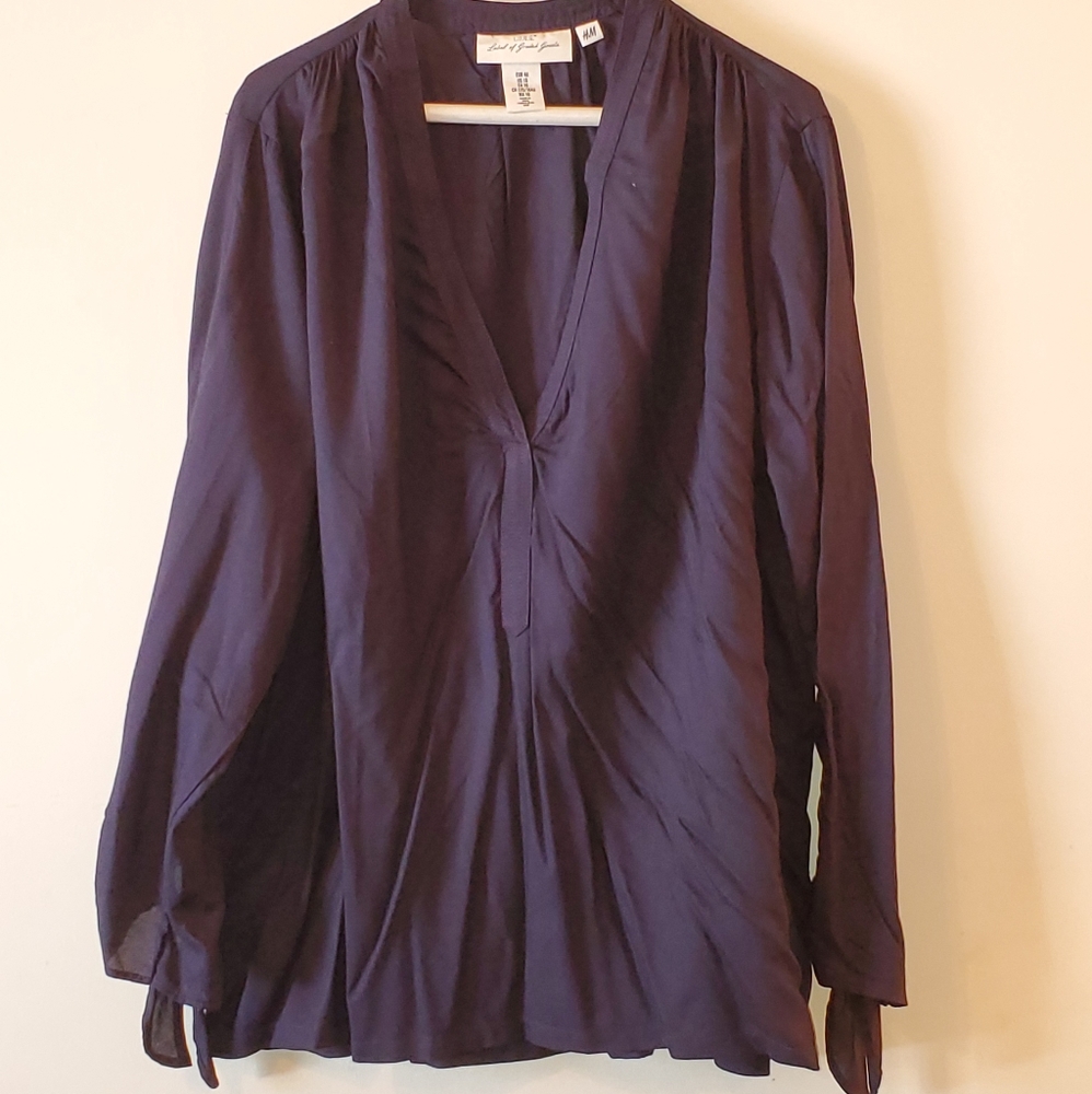 Navy long sleeve blouse